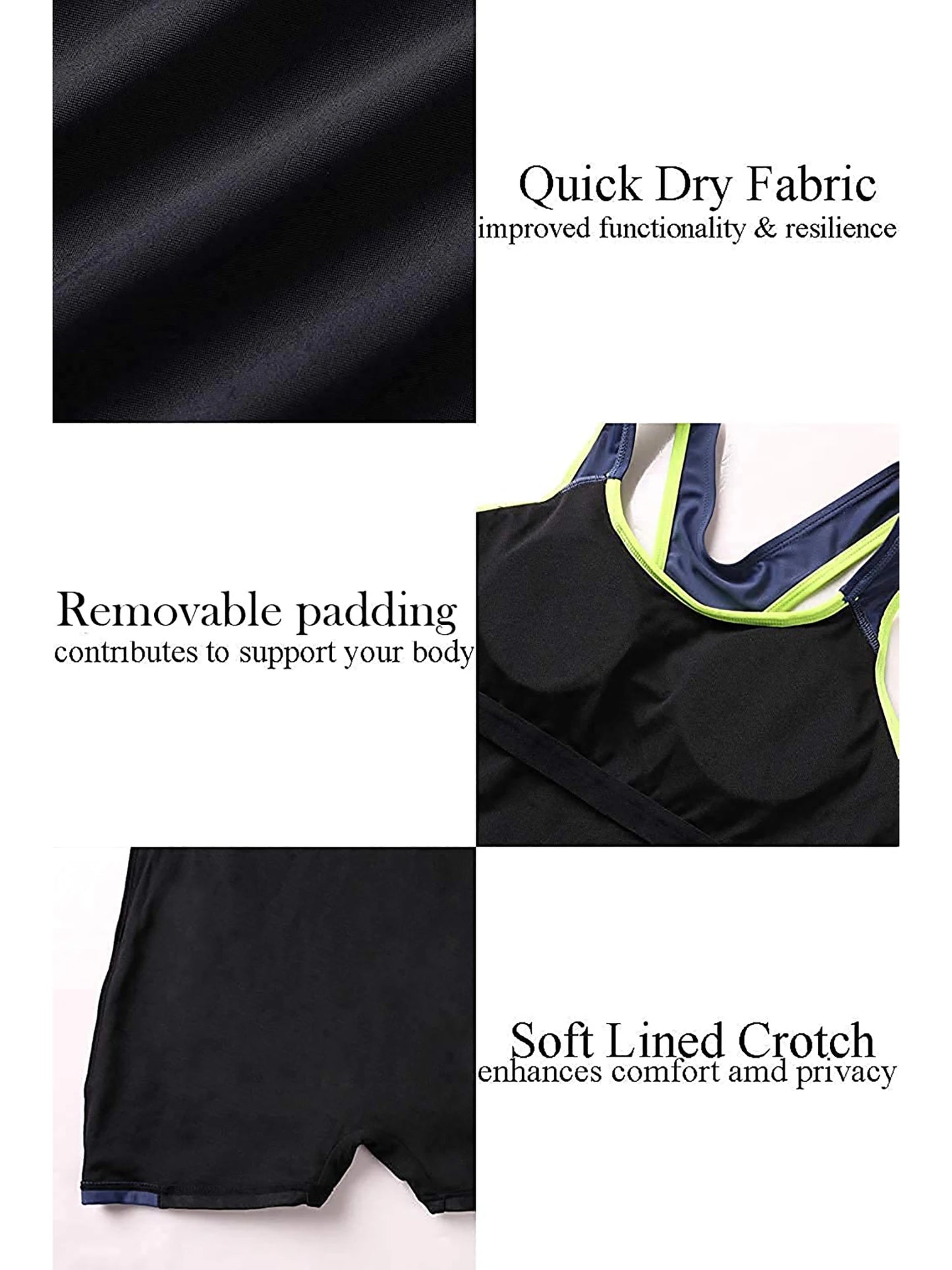 Attraco One Piece Women Sports Swimwear Sports Swimsuit Colorblock Swimwear Open Back Beach Wear Sports Bathing Suits