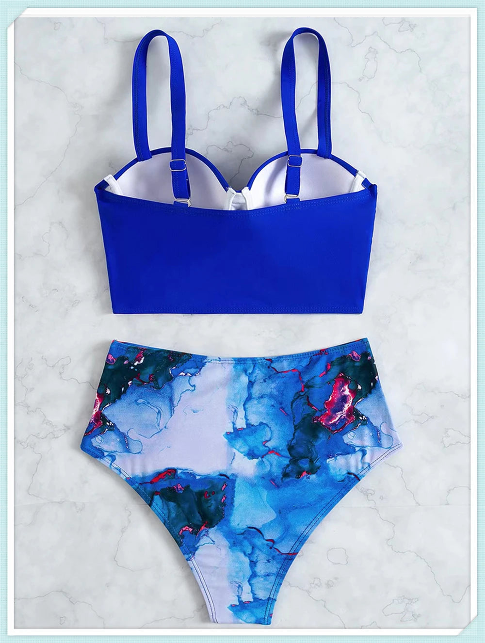 Push Up Swimsuit Women High Waist Bikini Set Butterfly Print Swimwear Female Padded Bathing Suit Swimming Beachwear Summer