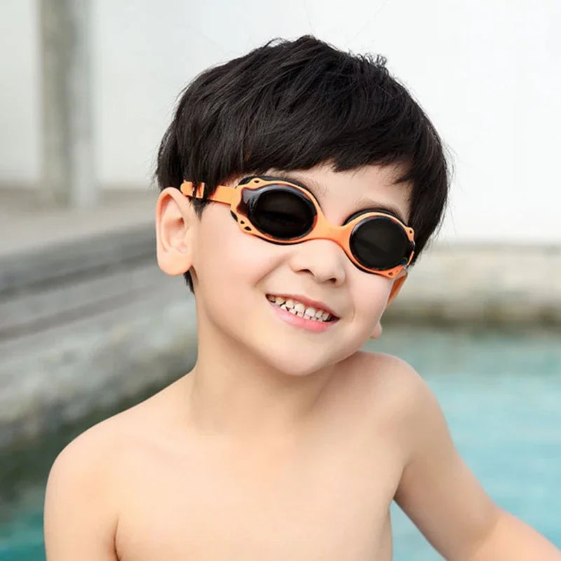 Colorful Kids Swimming Goggles Adjustable HD Waterproof Anti Fog Water Sports Swimming Cap Eyewear for Children