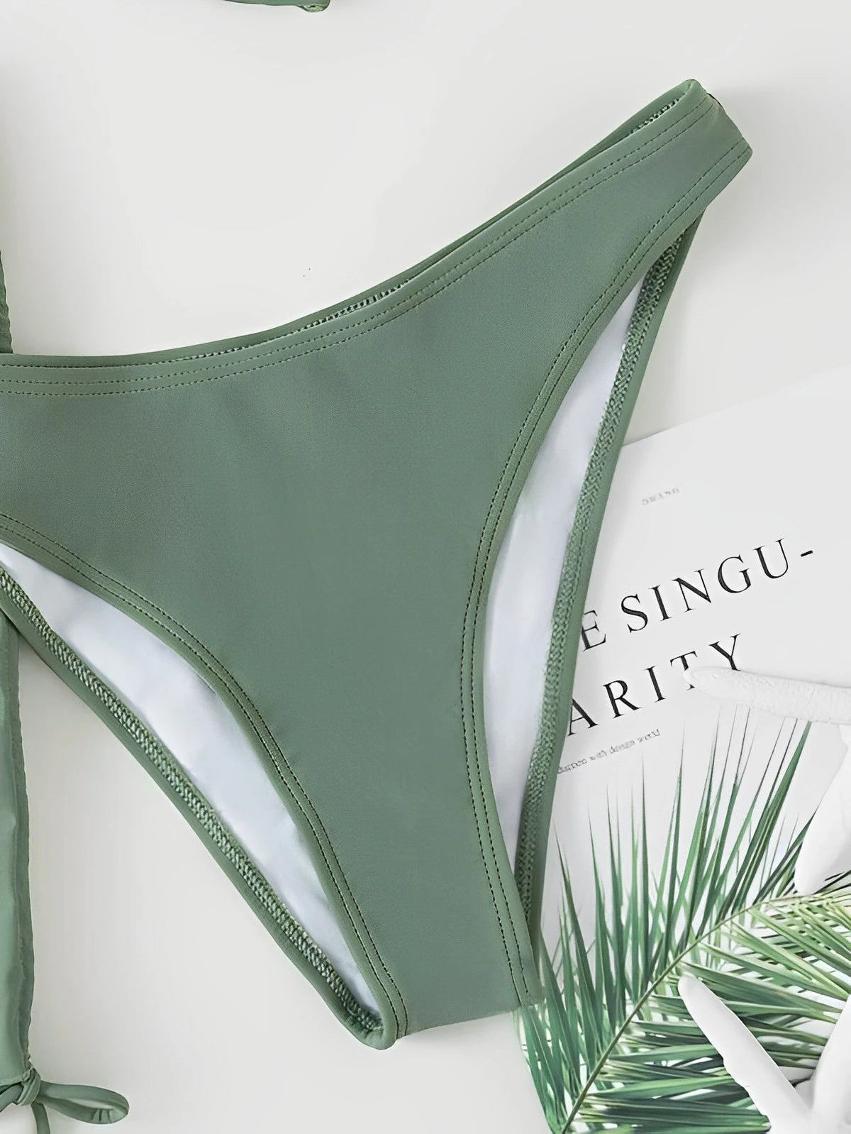 3 Pieces Padded Bikini Women & Drawstring Skirt Solid Swimsuit Swimwear Female Bathers Bathing Swimming Swim Suit