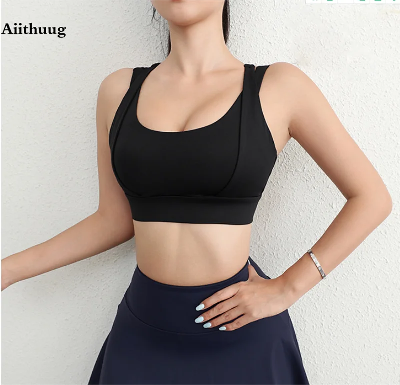 Aiithuug Bounce Control Bra Sports Bras Push Up Women Yoga Bras Push Up Sports Bras Fitness Crop Tops Gym Workout Active Wear