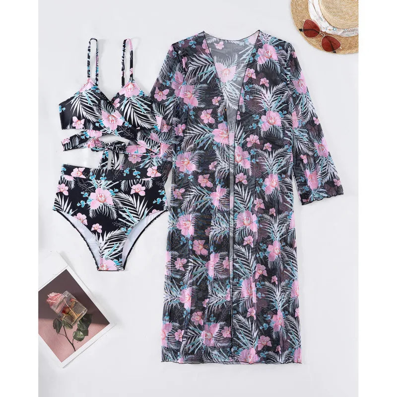 Swimsuits Female Swimwear Push Up For Beach Wear Three-Piece Bathing Suits Pool Bather Women's Swimming Suit