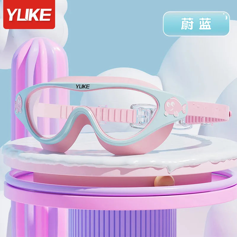 Children's Swimming Goggles Waterproof Anti-fog HD Diving Goggle Transparent Large Frame Professional Swimming Glasses Equipment