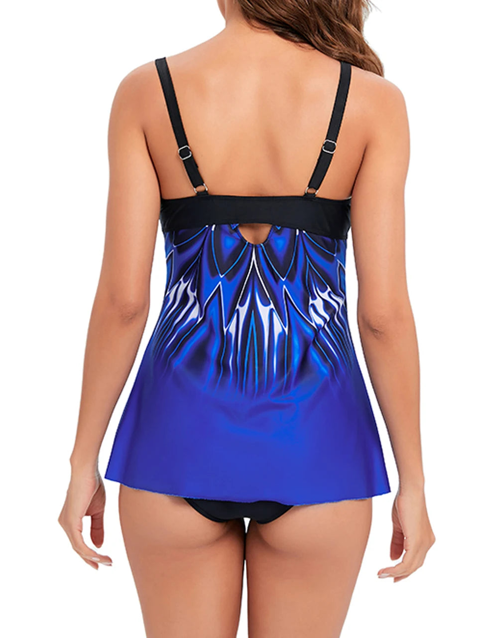 Ring Linked Swimwear Female Printed Tankini Two Pieces Strape Swimsuit Women Bathers Bathing Swimming Suit Padded Beachwear