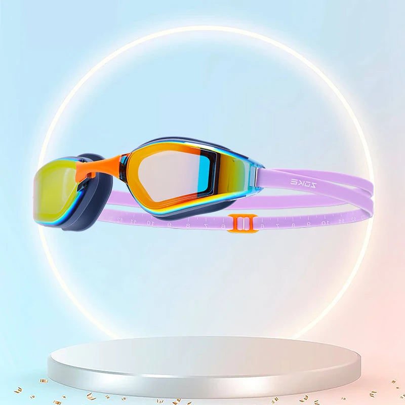 Professional Swim Goggles For Competition Zoke Electroplated Anti-Fog Swimming Goggles High-Definition Lenses With Clear Vision