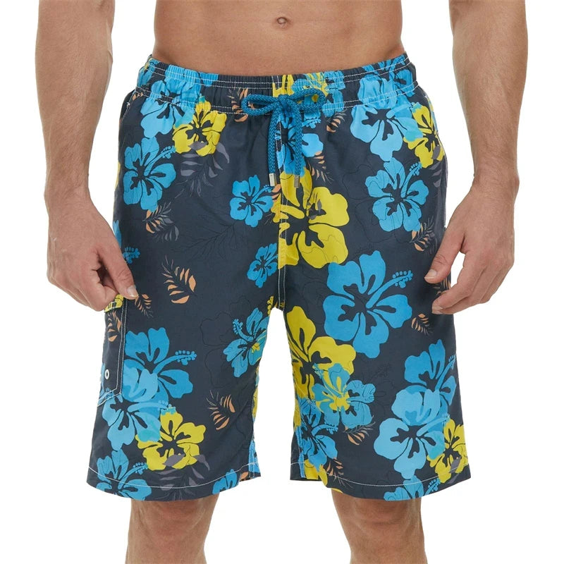 3D Print Casual Fashion Mens Beach Shorts Hawaii Vacation Swim Trunks For Men Floral Short Pants Board Shorts