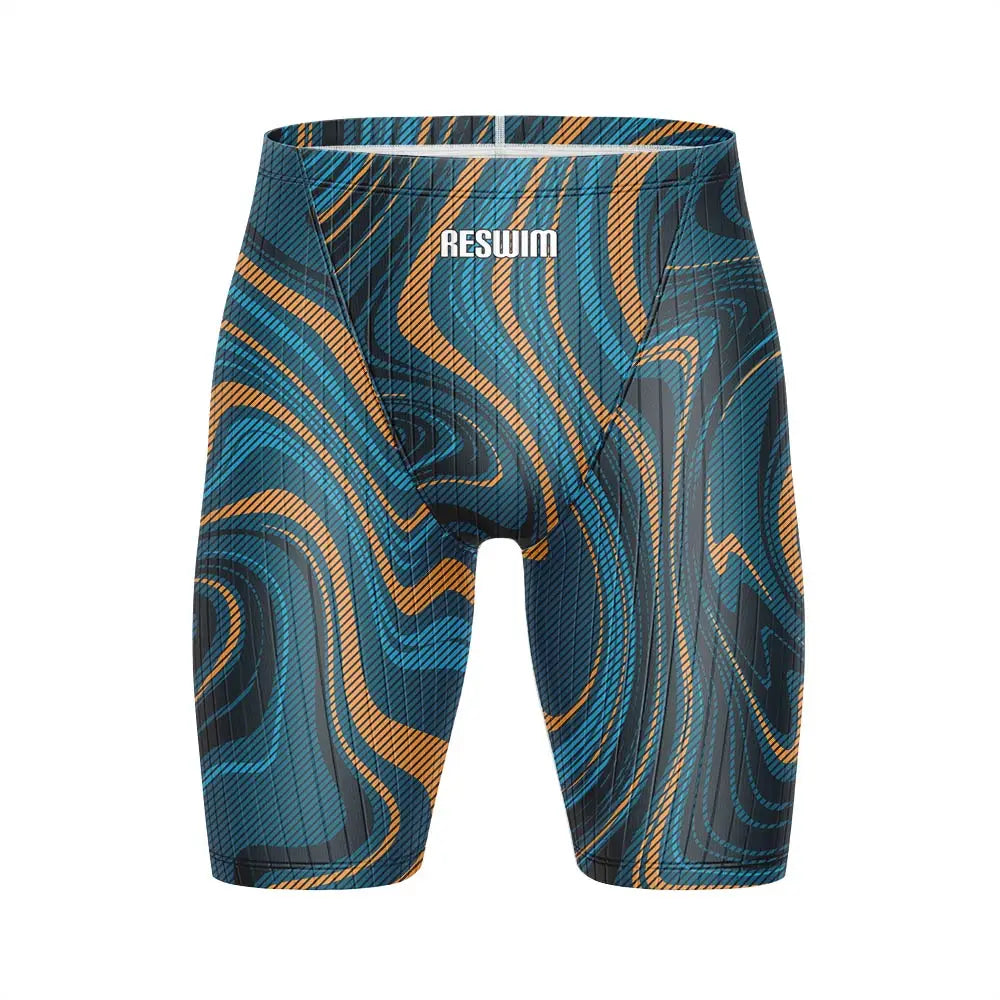 Summer Men's Beach Swimming Trunks Pro Swim Jammer Endurance Athletic Training Swimsuit Shorts Swimwear Jammer Tights Surf Pants