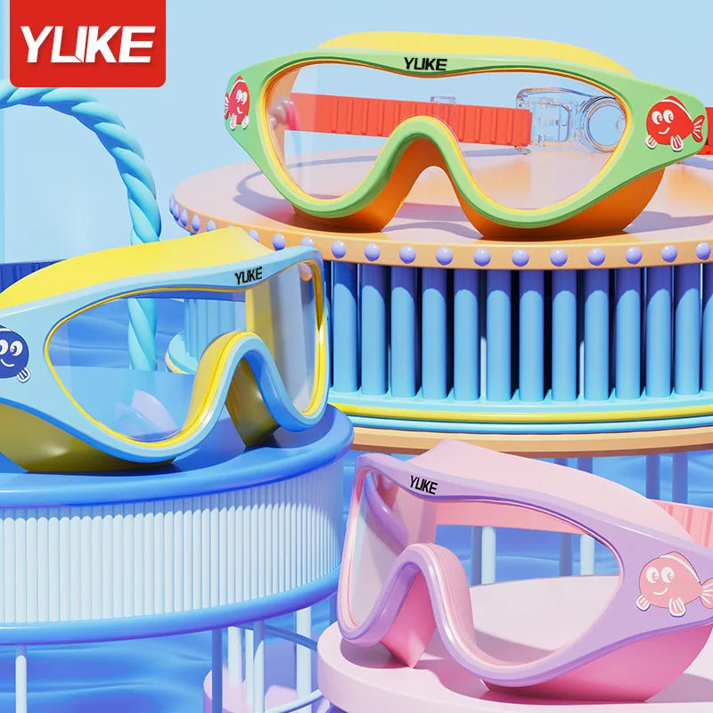 Children's Swimming Goggles Waterproof Anti-fog HD Diving Goggle Transparent Large Frame Professional Swimming Glasses Equipment