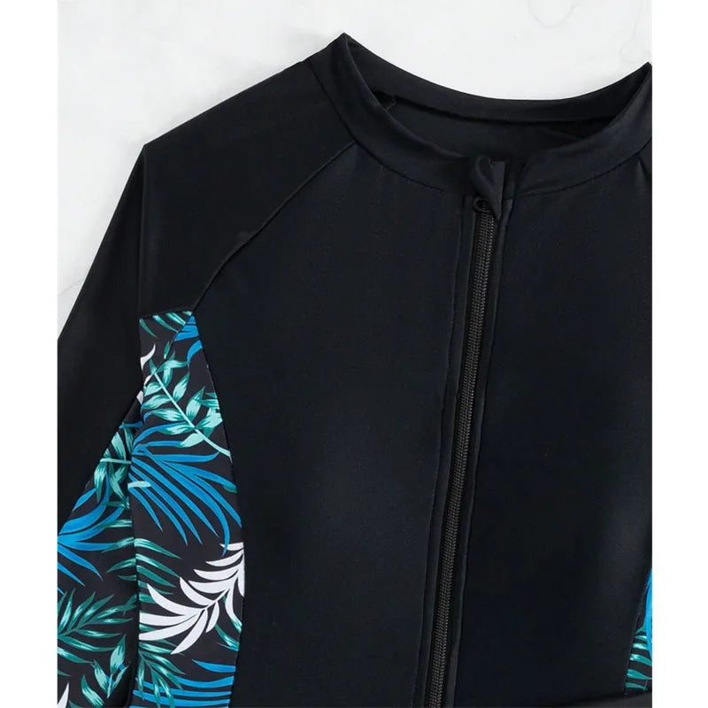 Women's Swimsuit Tankini Set Female Long Sleeves Swimwear Surfing Sports Pool Beachwear Two-Piece Bathing Suits With Shorts