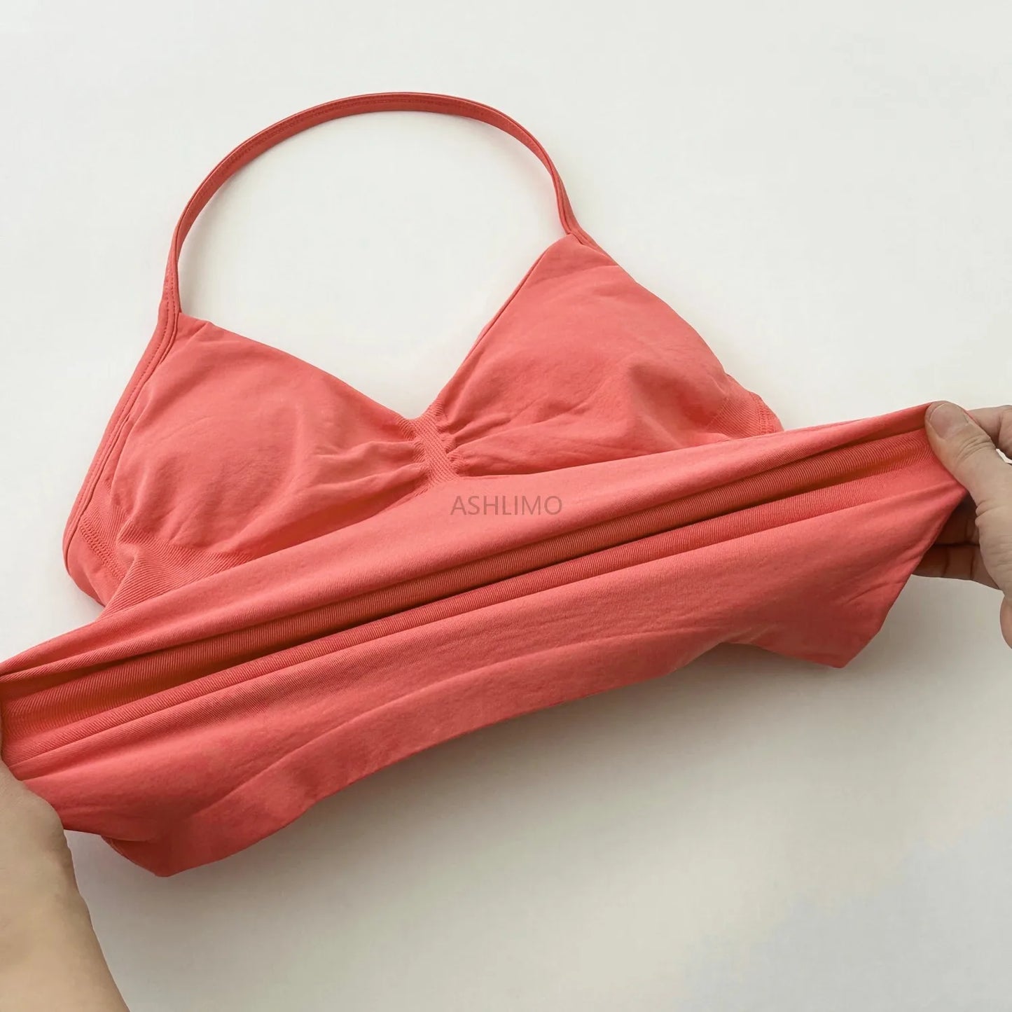 Longline Strappy Gym Top Backless Gym Clothes Women Scrunch Built-in Bra With Removable Cups Yoga Tank Tops