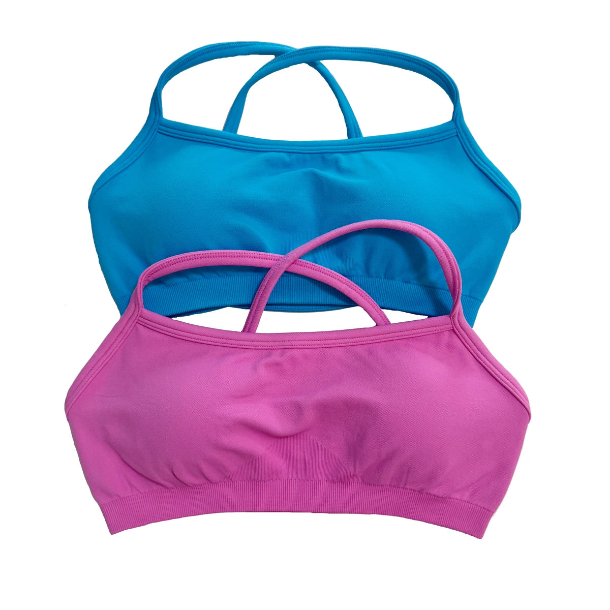 Adjustable Straps Crop Top For Women Open Back Yoga Top Bra Stretchy Gym Crop Top with Light Support Workout Sports Bra