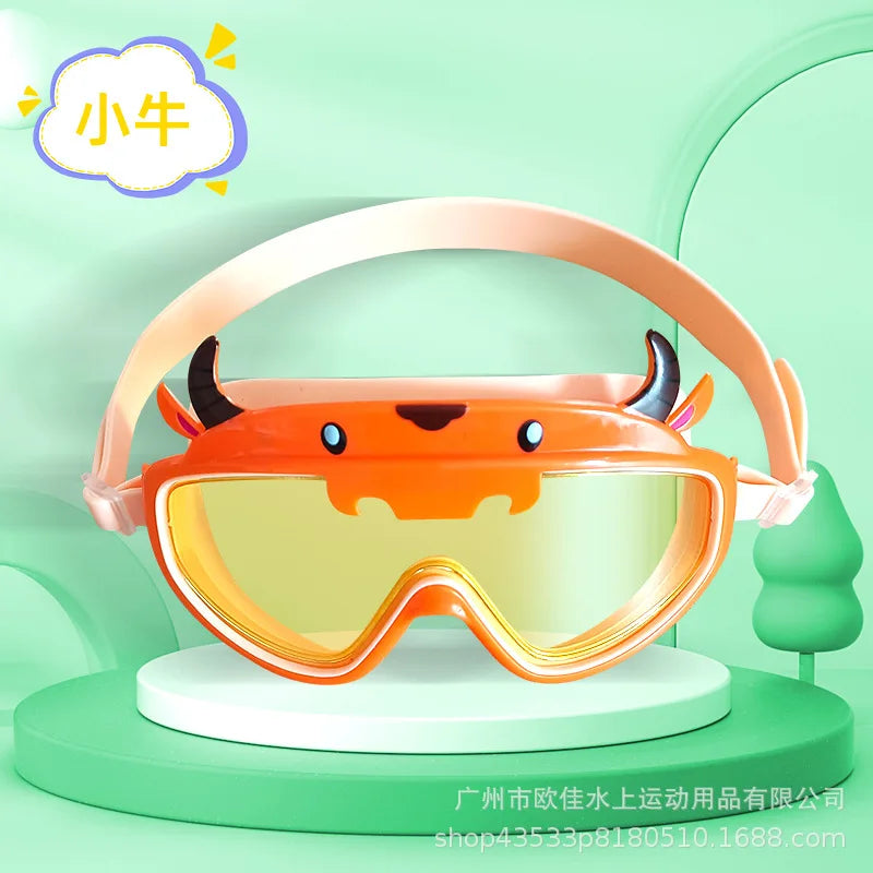 Children swimming goggles waterproof and anti fog high-definition cartoon shaped cute panda swimming goggles swimming equipment