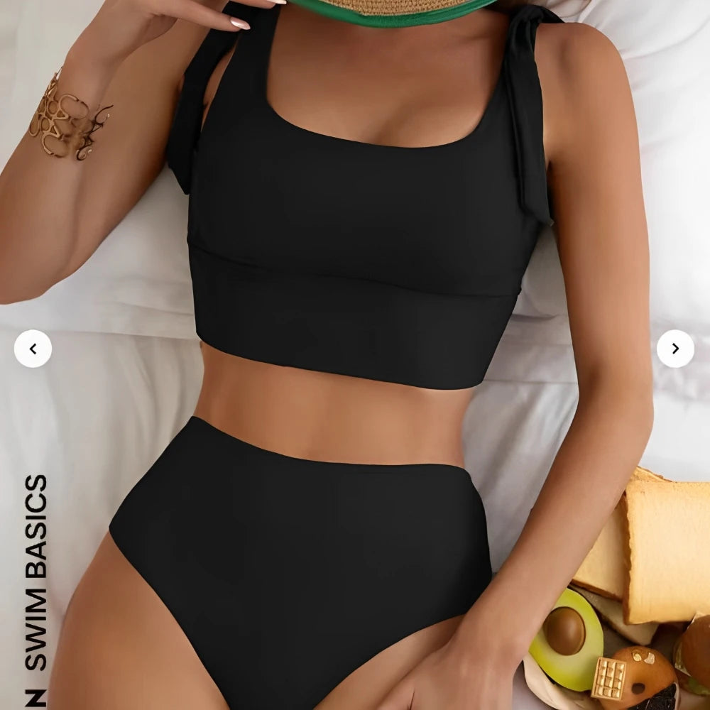 Two Piece String Bikini Hollow Out High Waist Swimwear Female Swimsuit Women Bathers Bathing Swimming Suit Beachwear Summer