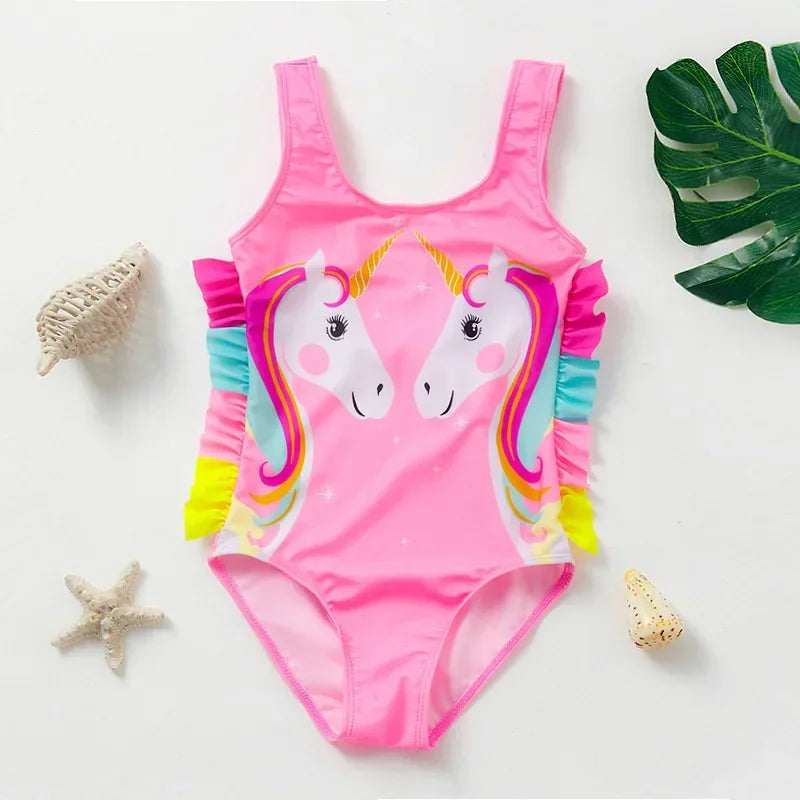 2-8Years Toddler Baby Girls Swimsuit One Piece Girls Swimwear Fishscale Children Swimwear Kids Beach Wear Girls Swimming Outfits