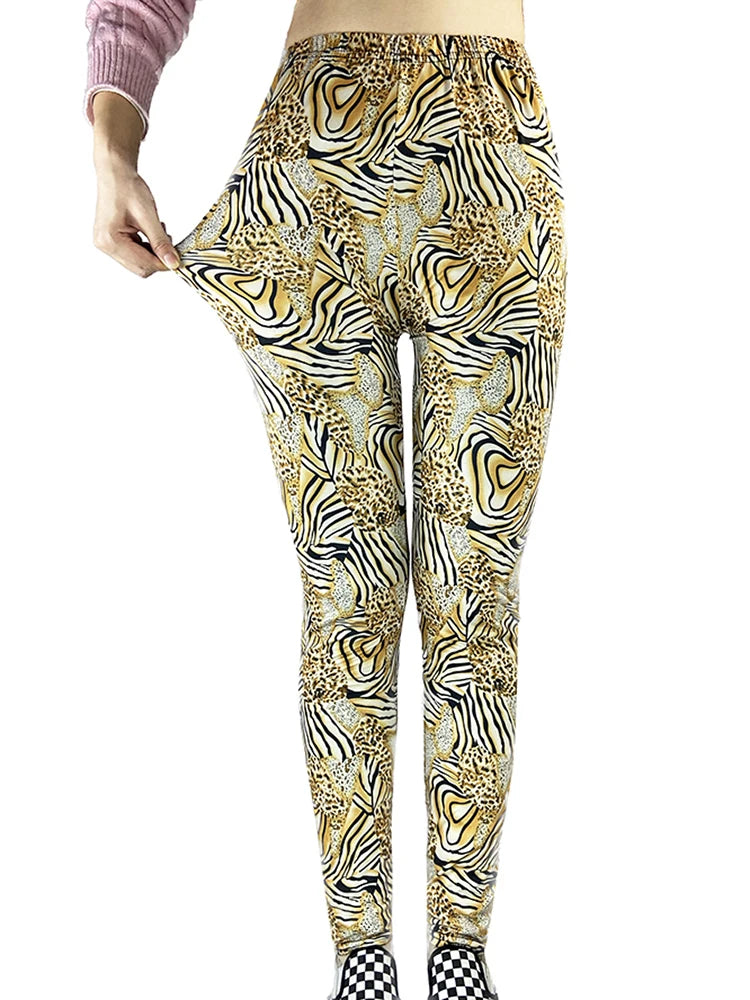 Floral Fashion Women Leggings Beautiful Leaf Floral Printing High Waist Jeggings Stretch Pant