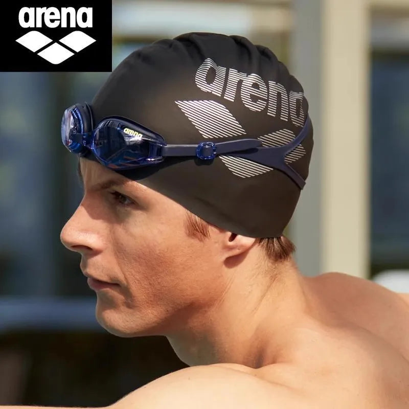 ARENA professional waterproof and anti fog high-definition adult swimming goggles silicone swim cap