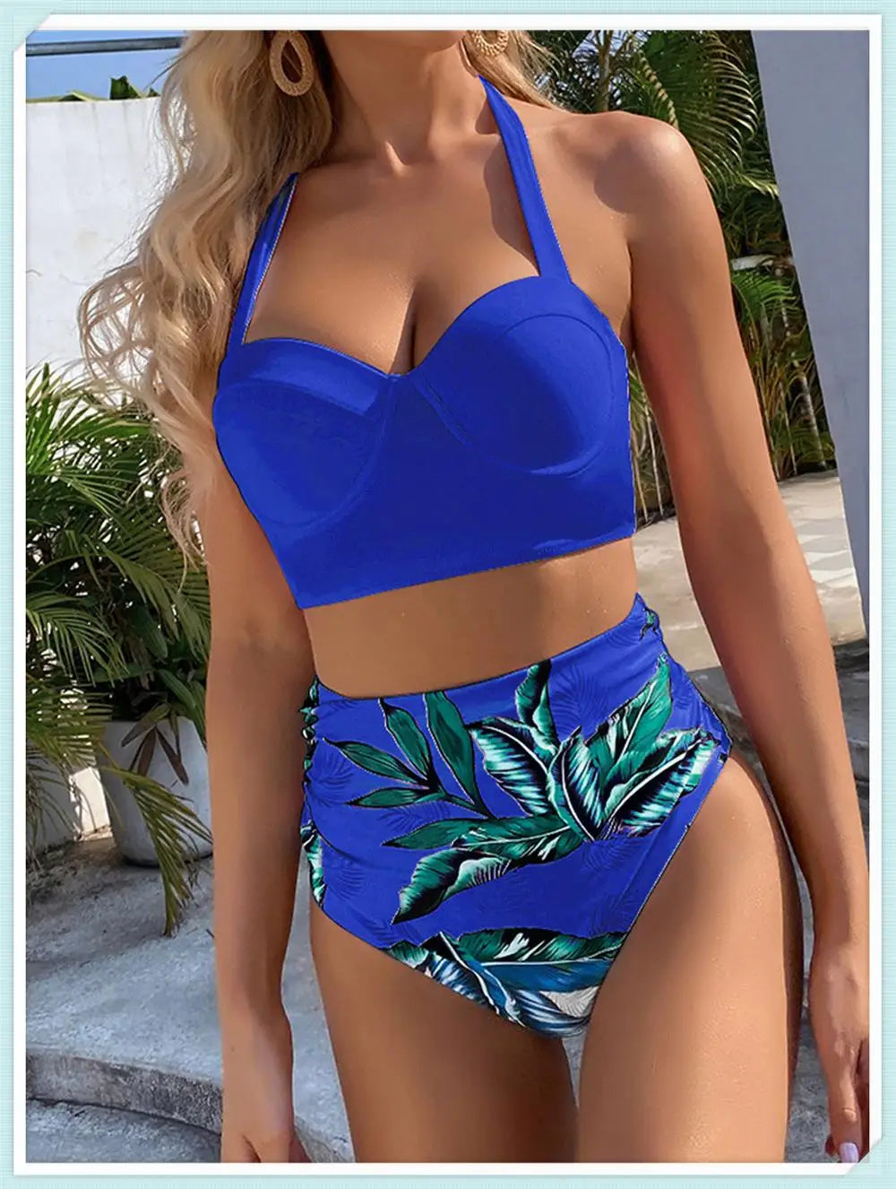 Push Up Swimsuit Women High Waist Bikini Set Butterfly Print Swimwear Female Padded Bathing Suit Swimming Beachwear Summer