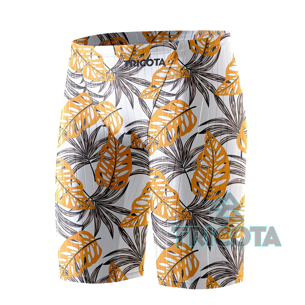 Men Jammers Swimwear Pro Athletic Training Surfing Fitness Endurance Solid Swimming Trunks Summer Team Competition Swim Shorts