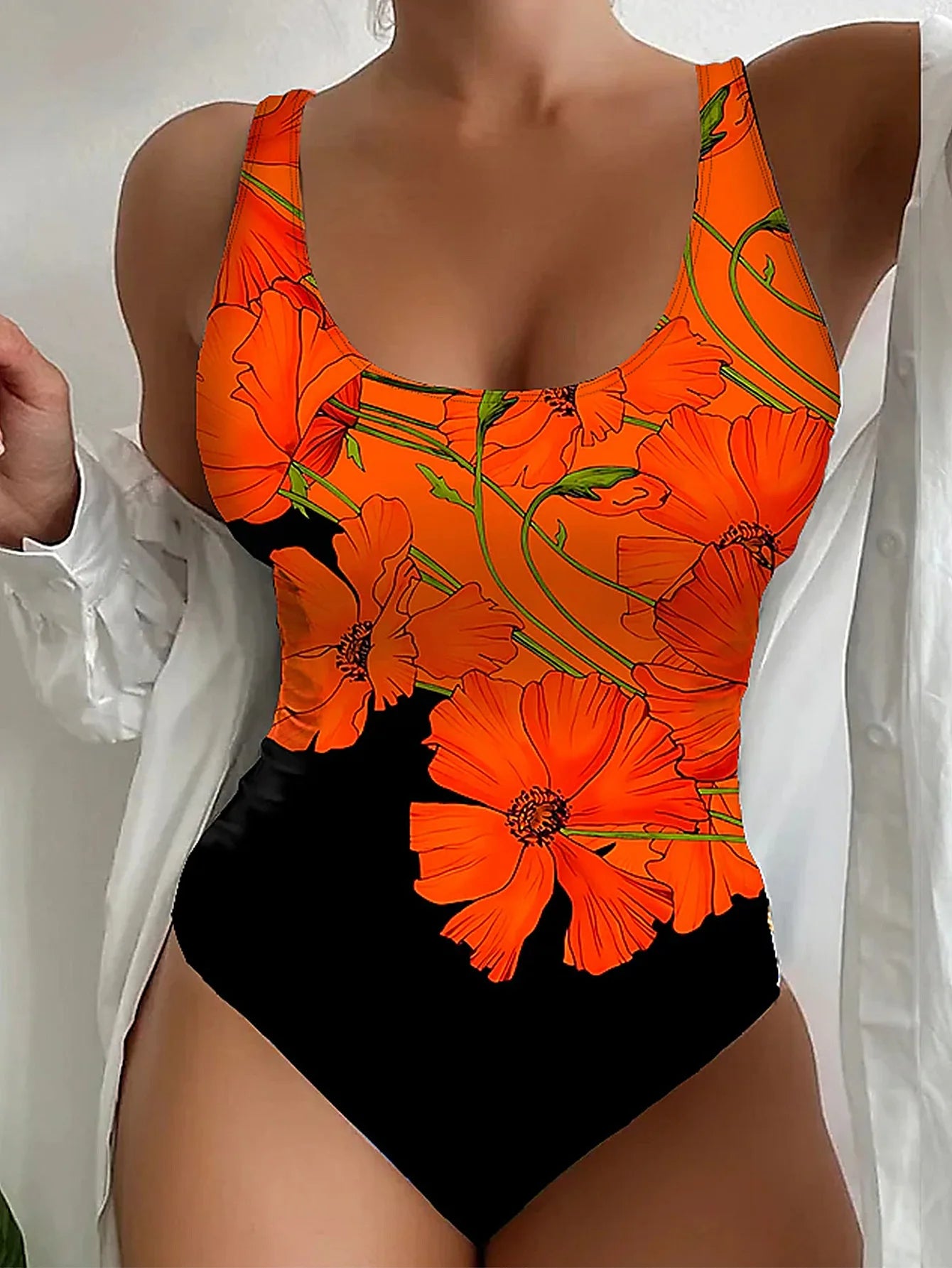 Print One Piece Swimsuits Closed Women Swimwear Push Up Swimming Wear Body Bathing Suits Beachwear Pool Bather