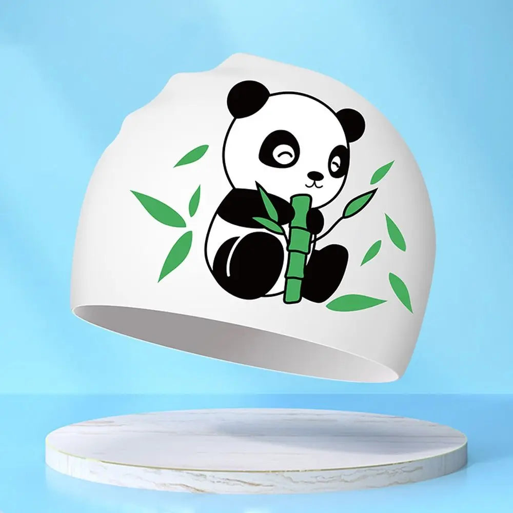 Lightweight Waterproof Children Swimming Cap Silicone Cartoon Kid Swimming Hat Protect Ears Animal Bathing Hats Cap Swimming Pool