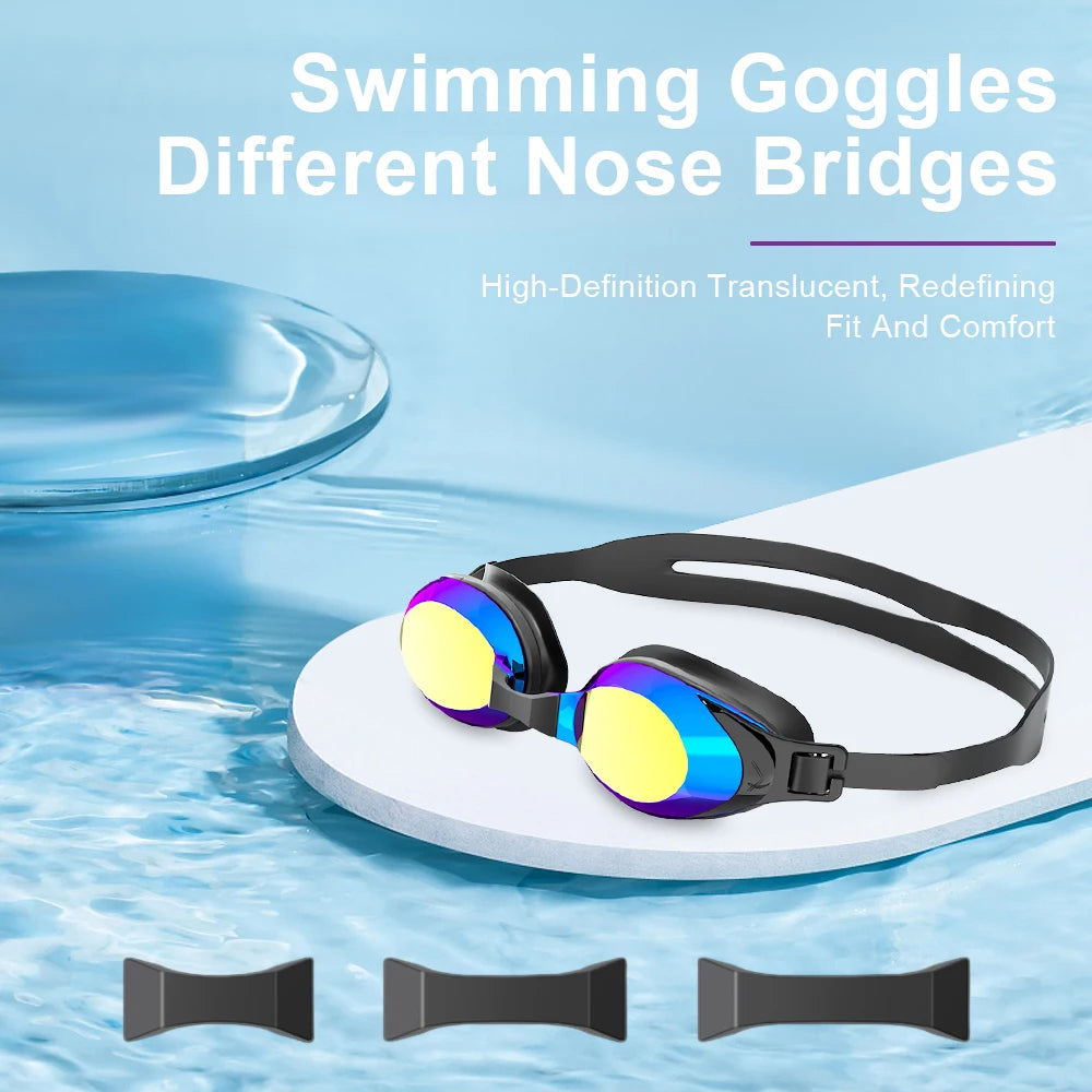 JSJM Swimming Goggles Adults Anti-fog UV Protection Lens Men Women Professional Silicone Adjustable Swimming Glasses Unisex