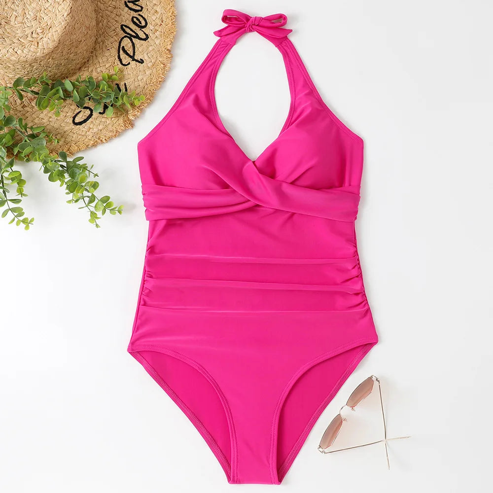 Swimwear Women One Piece Plus Size Swimsuits Closed Push Up Female Beach Swim Wear Body Bathing Suits