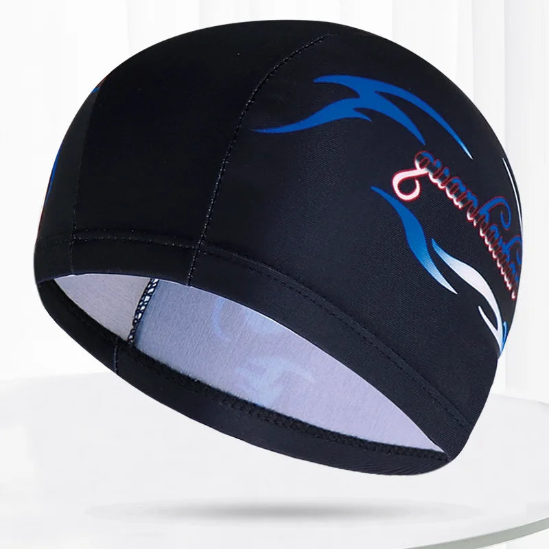 Men Women Fabric Swimming Caps Multi Colors Patterns Printed Swim Pool Water Sports Bathing Hat Elastic Nylon Swim Cap for Adults