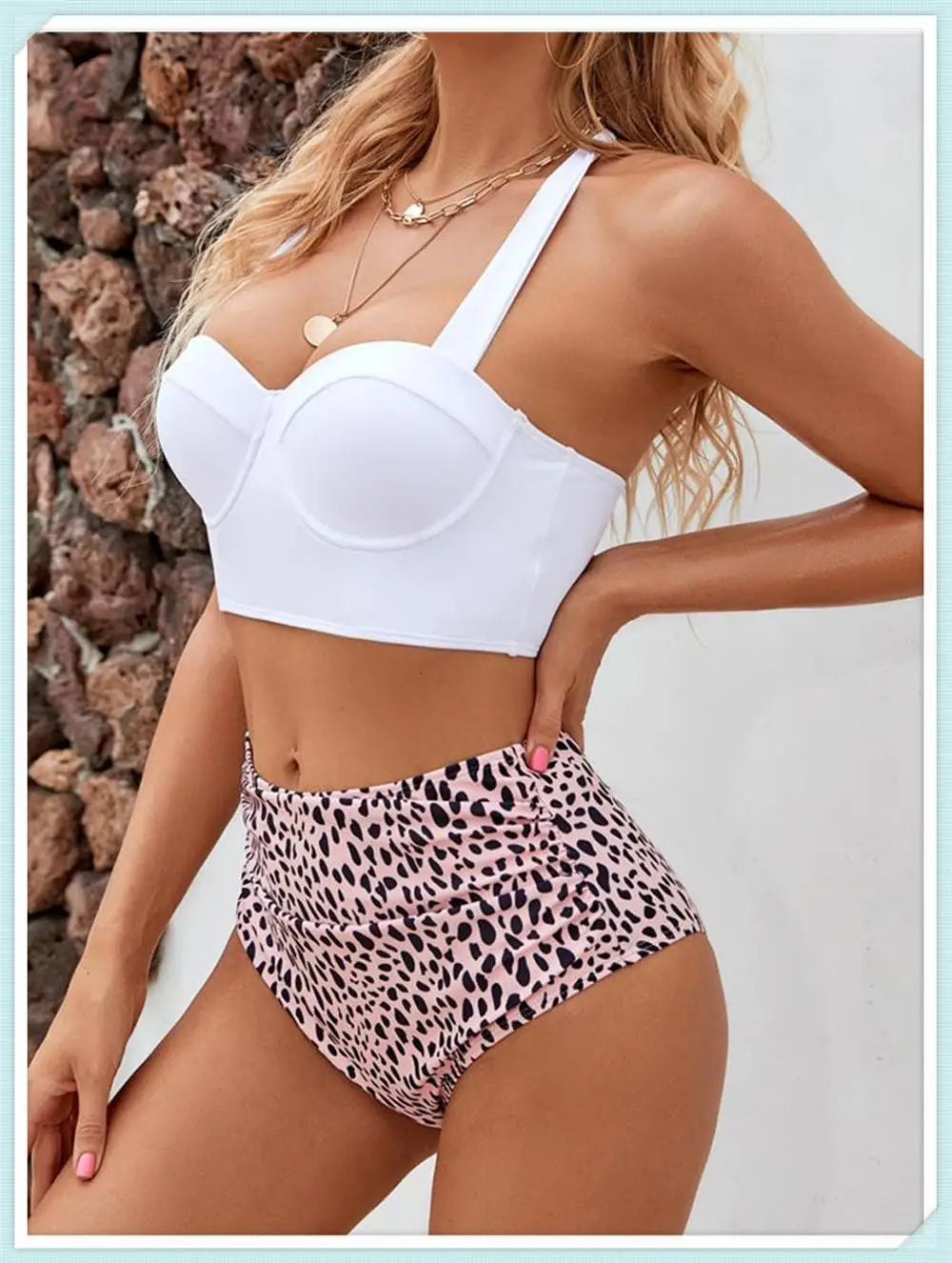 Push Up Swimsuit Women High Waist Bikini Set Butterfly Print Swimwear Female Padded Bathing Suit Swimming Beachwear Summer