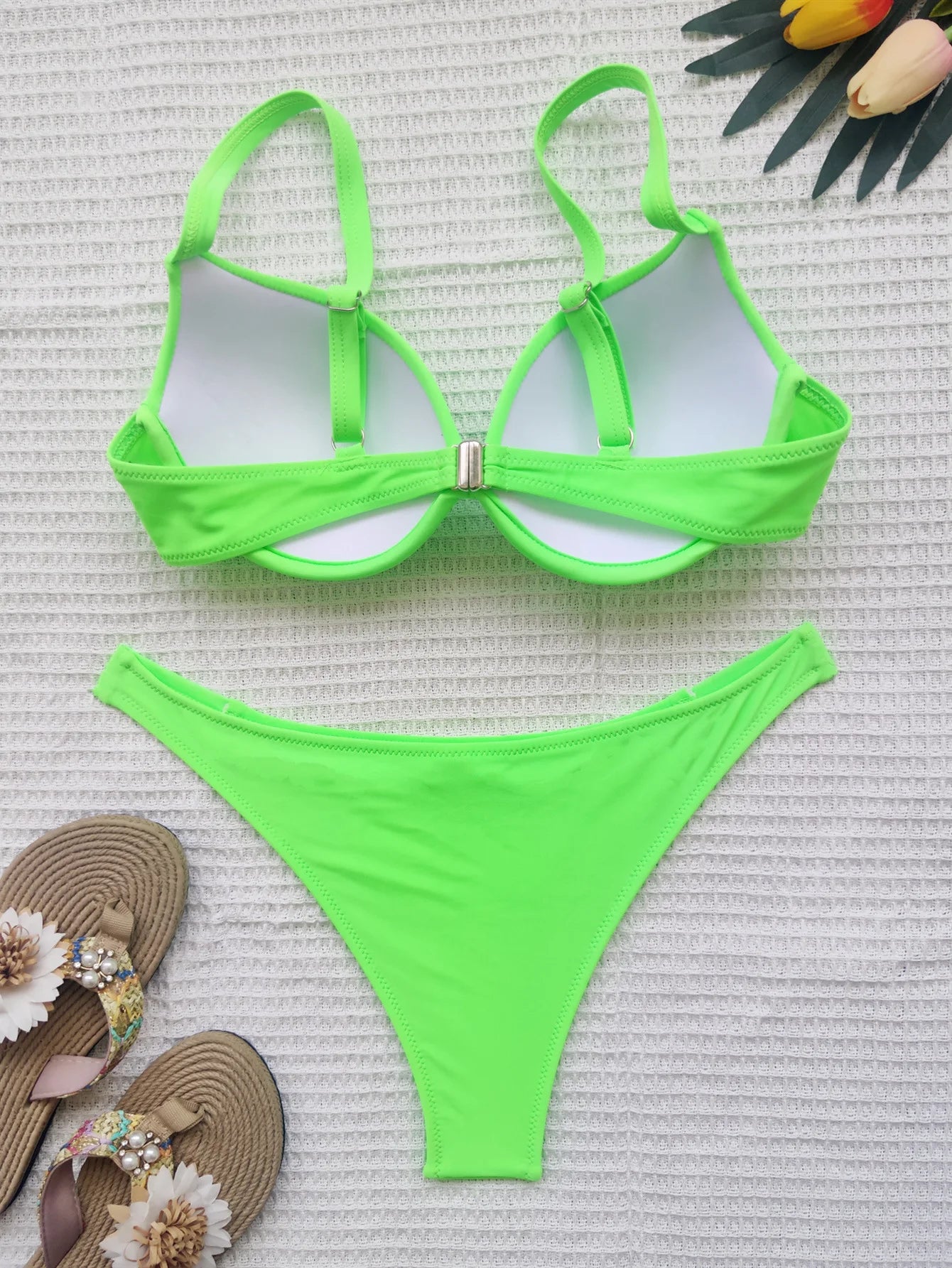 push up bikinis sets two pieces solid thong swimsuit bikini swimsuit Swimwear Biquini