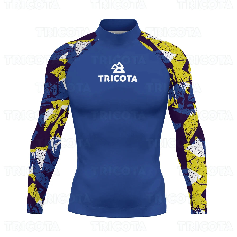 Swimming Rashguard Surfing T-shirts Men Long Sleeve Rash Guard Basic Skins Swimwear UV Protection Beach Diving Surfing Clothing