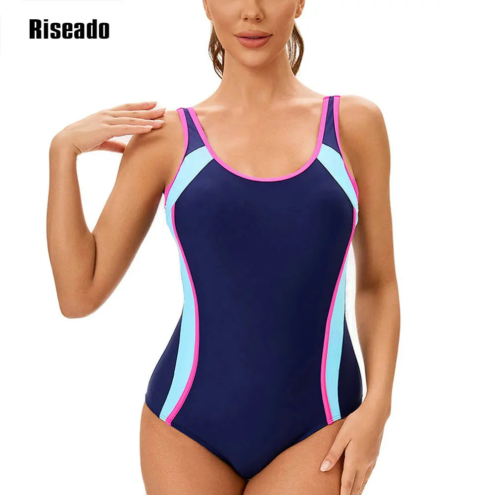 Thick Strap One Piece Swimsuit U Back One-Piece Swimsuit Women's Swimwear Bathers