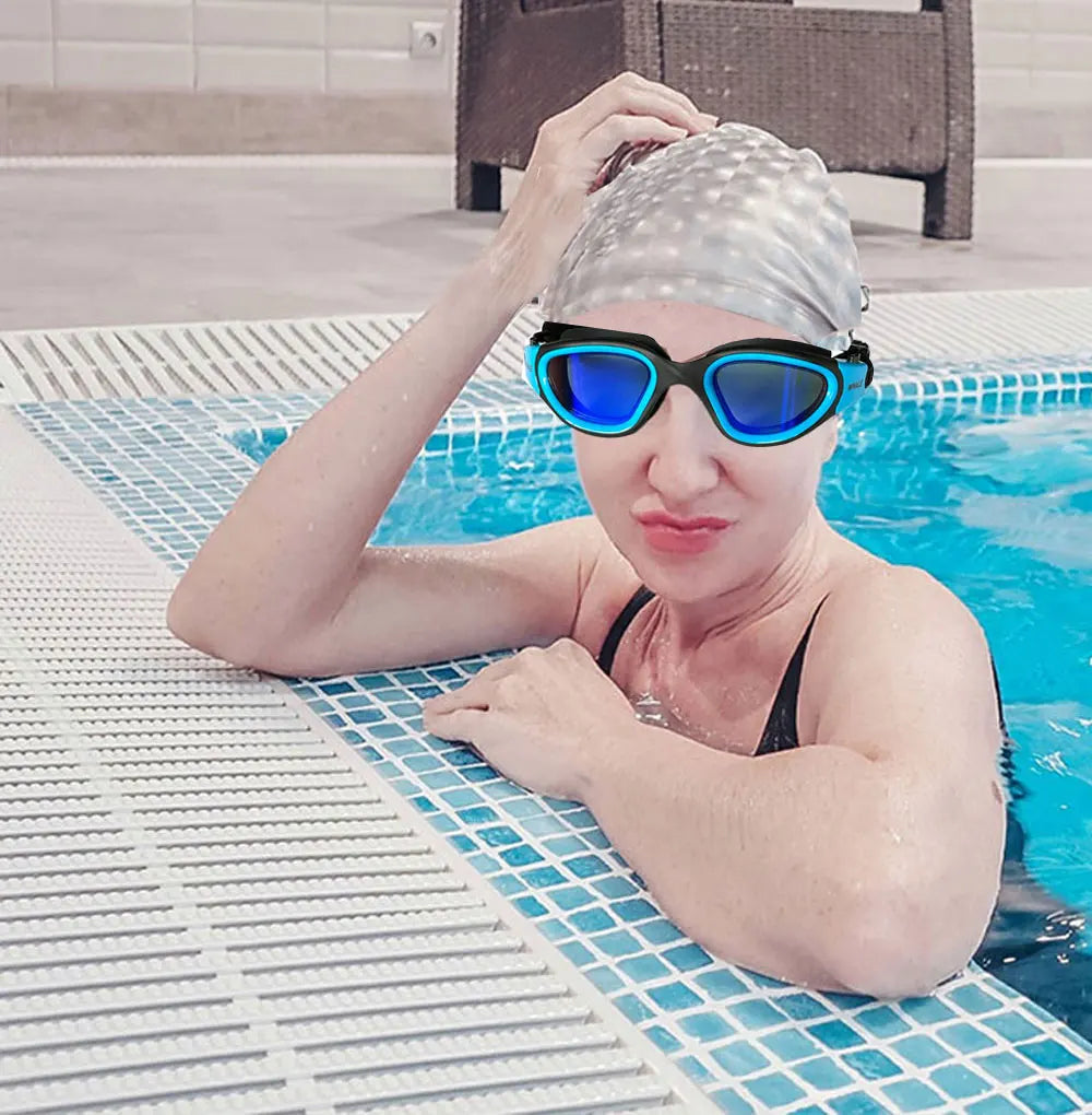 Professional Adult Anti-Fog UV Protection Lens Men Women Polarized Swimming Goggles Waterproof Adjustable Silicone Swim Glasses