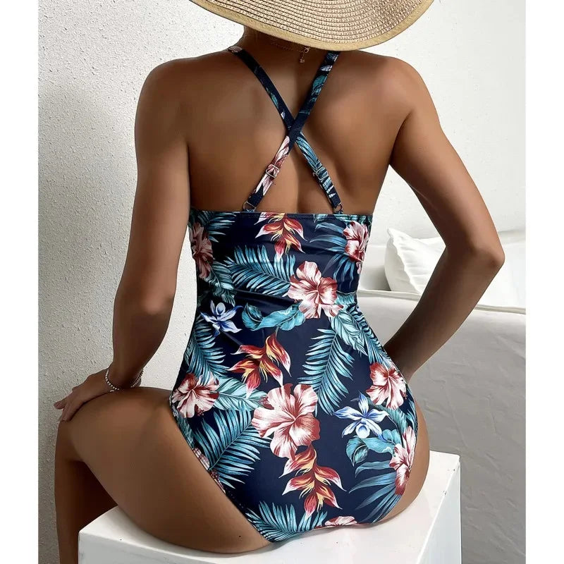Net One-Piece Large Size Swimwear With Push Up Women Swimsuit Closed Female Body Bathing Suit For Pool Beach Wear