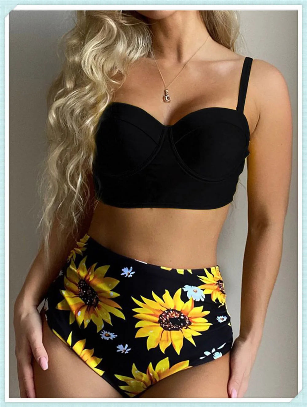 Push Up Swimsuit Women High Waist Bikini Set Butterfly Print Swimwear Female Padded Bathing Suit Swimming Beachwear Summer