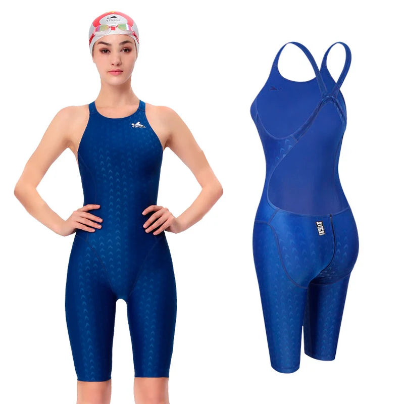 Yingfa Quick-drying knee-length professional one-piece women's swimsuit model