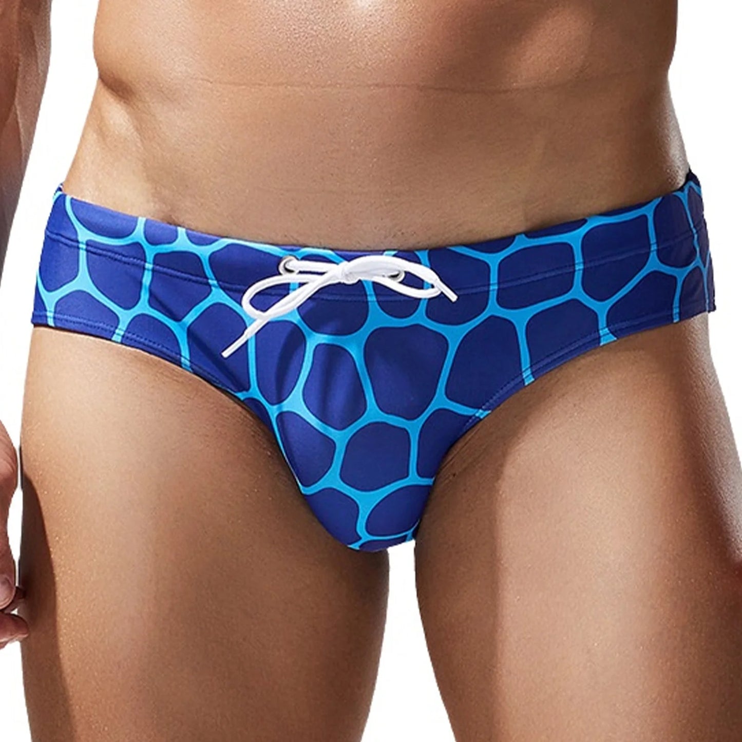Swimwear Mens Low Rise Briefs Swimsuit Swim Trunks Elastic Waistband with Drawstring Cobble Graphic Lingerie Swimming