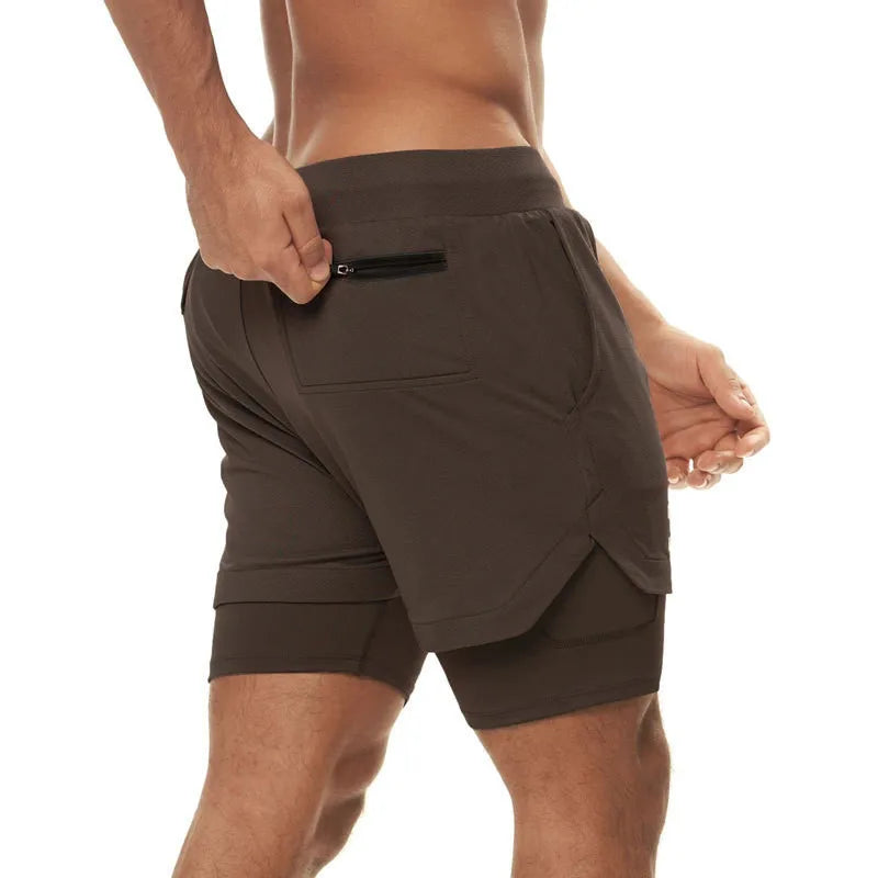 M-5XL Jogger Shorts Oversized Men 2 In 1 Short Pant Gyms Fitness Built-in Pocket Quick Dry Running Shorts Man Athletic Shorts