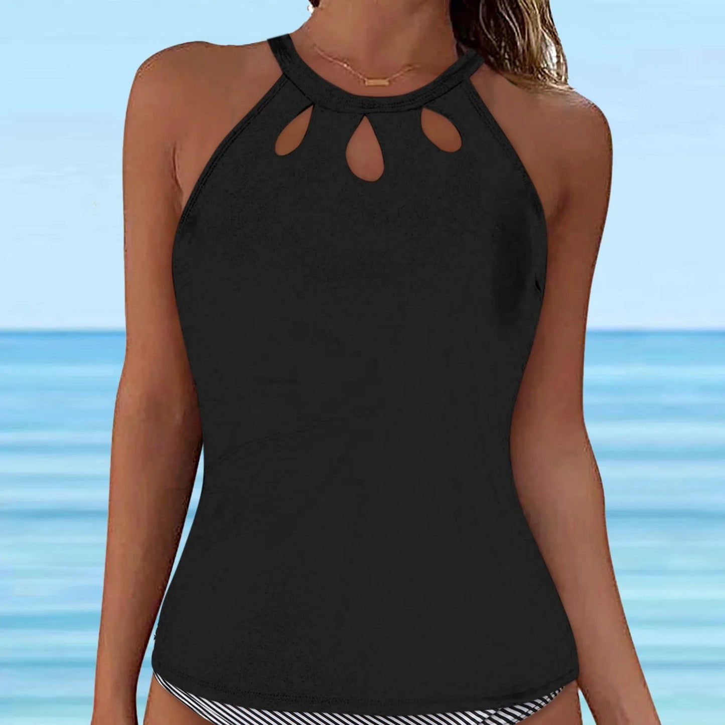 Women Retro Flower Printed Lace Up Swimwear Tankinis Tops Underwire Full Coverage Bikini Top Sleeveless Push Up Bikini