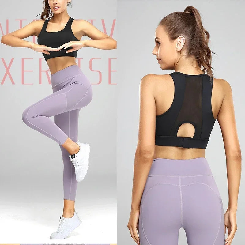 PofyBofy Bounce Control Running Crop Bra Shockproof Yoga Crop Top Running Crops Build-in Sports Crops Gym Bras Fitness Active
