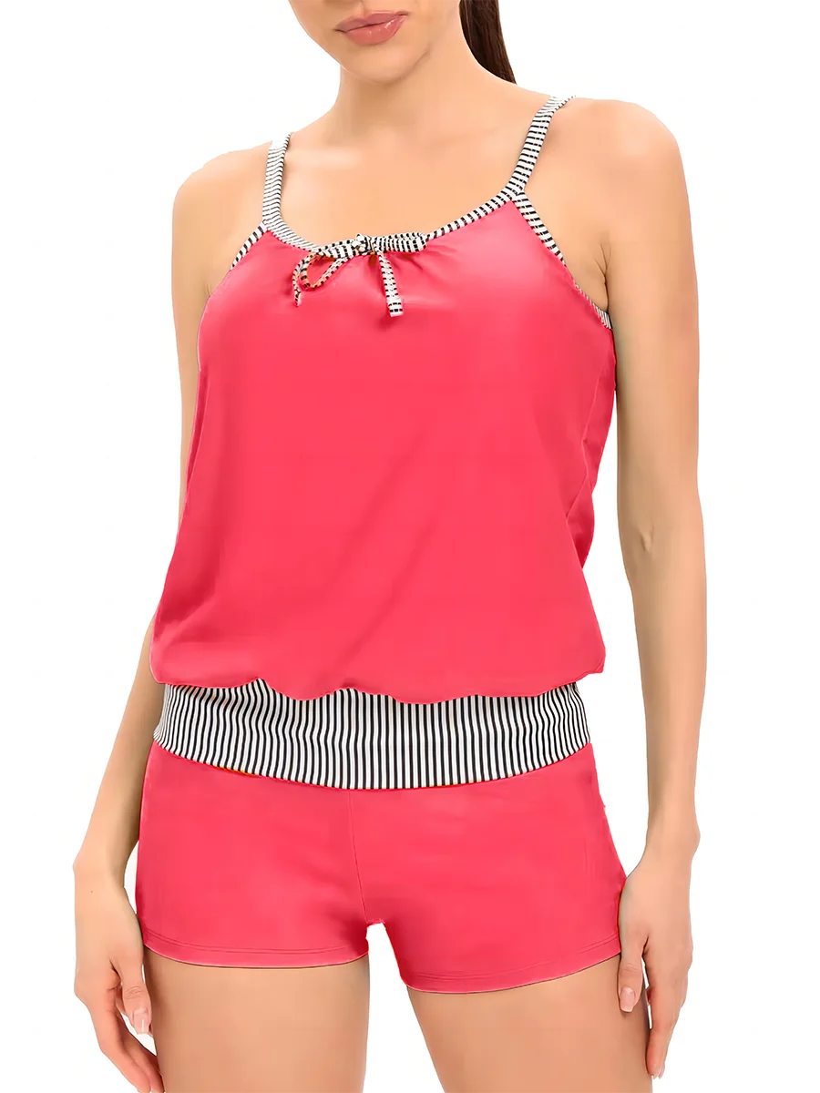 String Tankini Two Piece Swimsuit Women High Waist Shorts Swimwear Female Bathers Bathing Swimming Swim Suit Beachwear