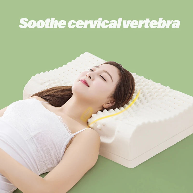 Thai latex pillow thickening and heightening protection cervical vertebra sleep pillow sleep special adult natural rubber