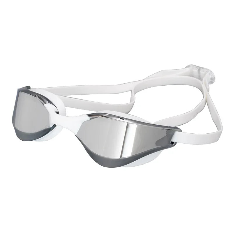 Professional Adult Swim Goggles Waterproof Fog-proof Racing Goggles Men Women Cool Silver Plated Swimming Equip