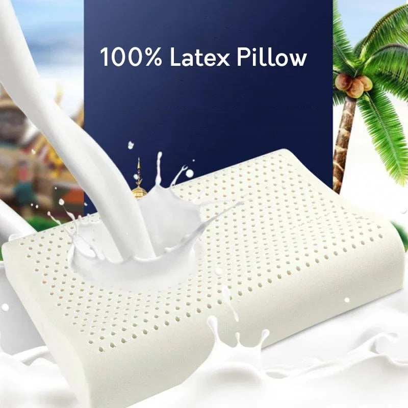 100% Thailand latex pillow Natural Latex Neck Memory Pillows adult children cervical spine massage pillow core home hotel pillow