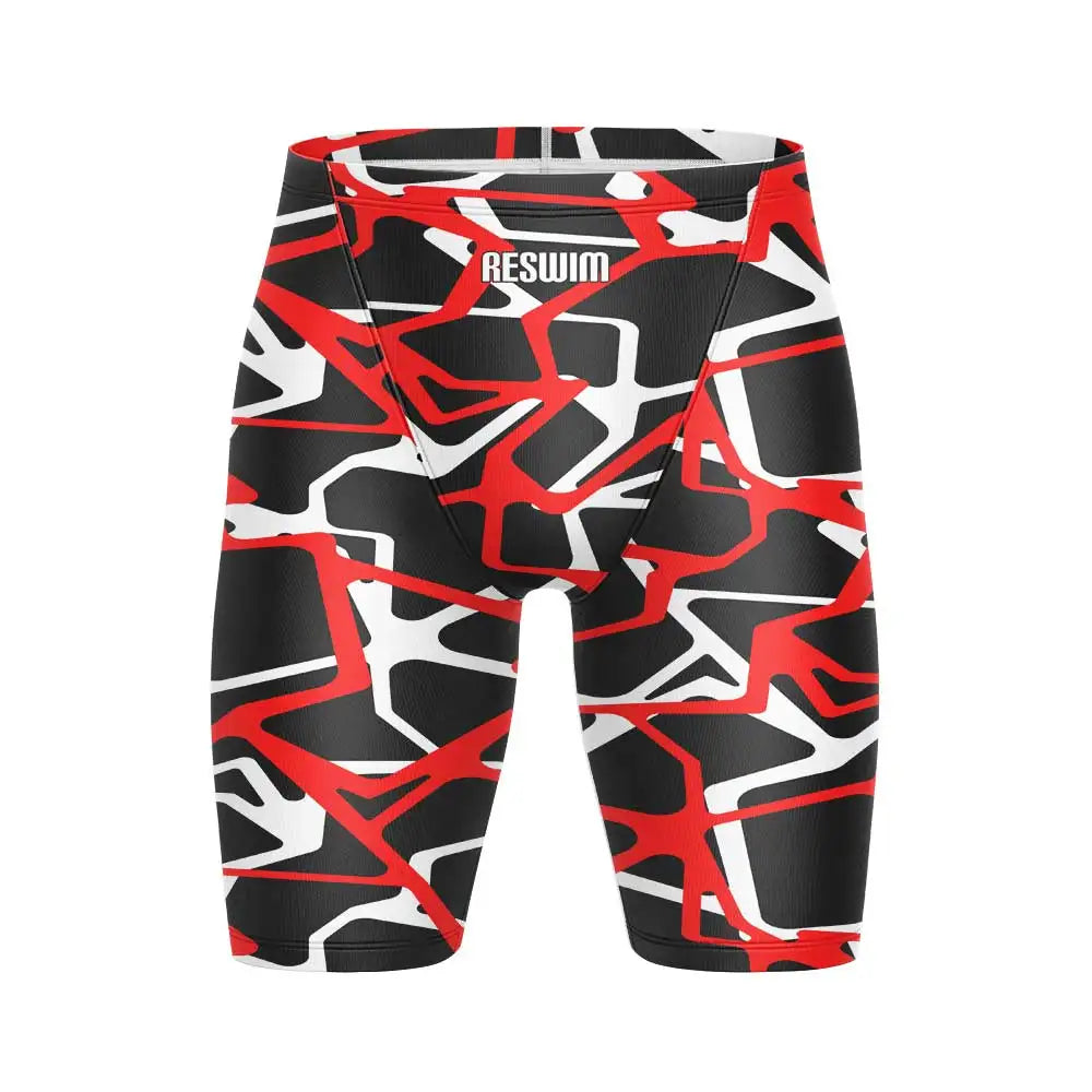 Summer Swim Jammer Quick Dry Swimsuit Print Swimming Beach Tights Shorts Surfing Trunks Men's Swimwear Sports Training Pants