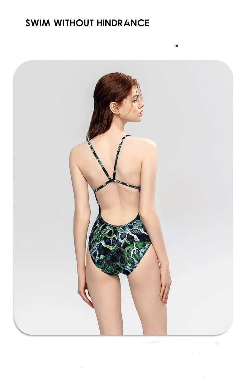 5 Designs Women Professional One-Piece Swimsuit Swimwear