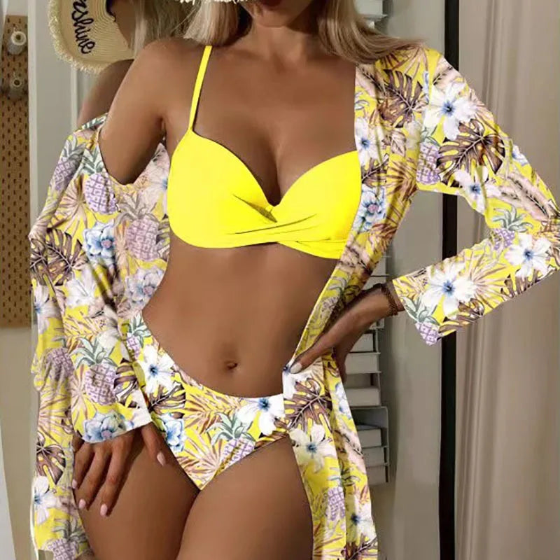 Bikini Set Beach Smock Cardigan Smock Woman Swimwear Bathrobe Bikini Beach Style Sun Protection Shirt Shawl