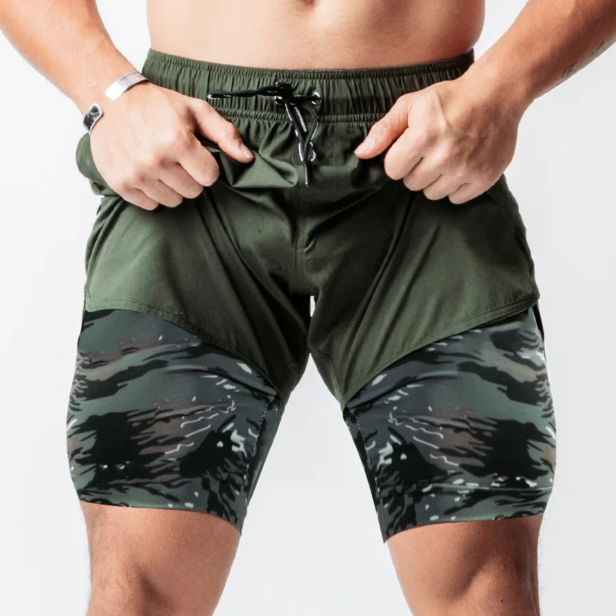Summer Mens Shorts Running Shorts Men Fitness Training Shorts with Zipper Pocket Jogging Sport Short Pants Workout Gym Shorts