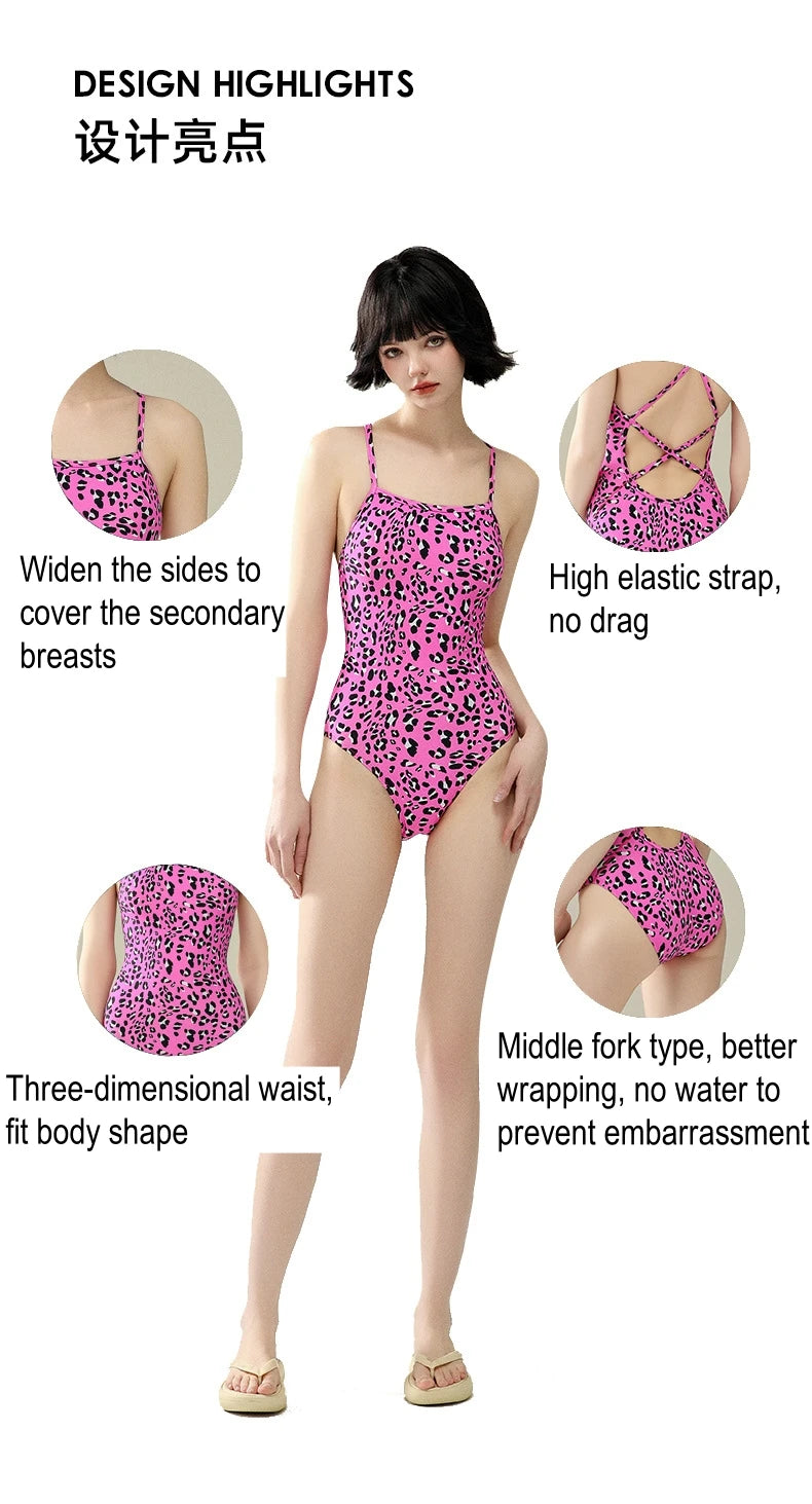 5 Designs Women Professional One-Piece Swimsuit Swimwear