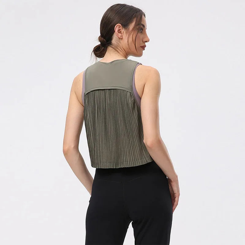 Summer Women's Yoga Shirt Sexy Sleeveless Mesh T-Shirt Sport Top Cover Up Quick Dry Gym Clothes Running Fitness Sportswear