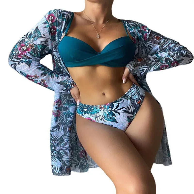 Bikini Set Beach Smock Cardigan Smock Woman Swimwear Bathrobe Bikini Beach Style Sun Protection Shirt Shawl